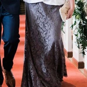 Watters&Watters pewter lace skirt